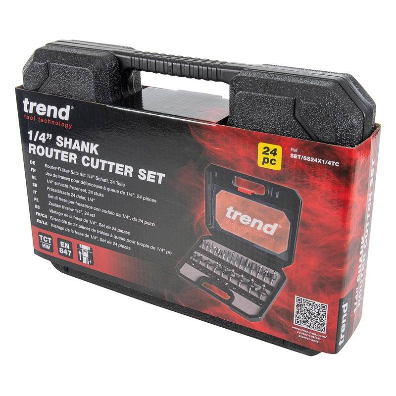 Trend 24 Piece Router Bit Starter Set, 1/4 Inch Shank, Tungsten Carbide Tipped, Storage Case Included, SET/SS24X1/4TC - Image 2